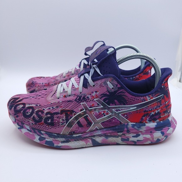 ASICS Noosa Tri 14 Shoes Womenss 10 Purple Pink Red Tropical Running 1012B208 - Picture 7 of 12